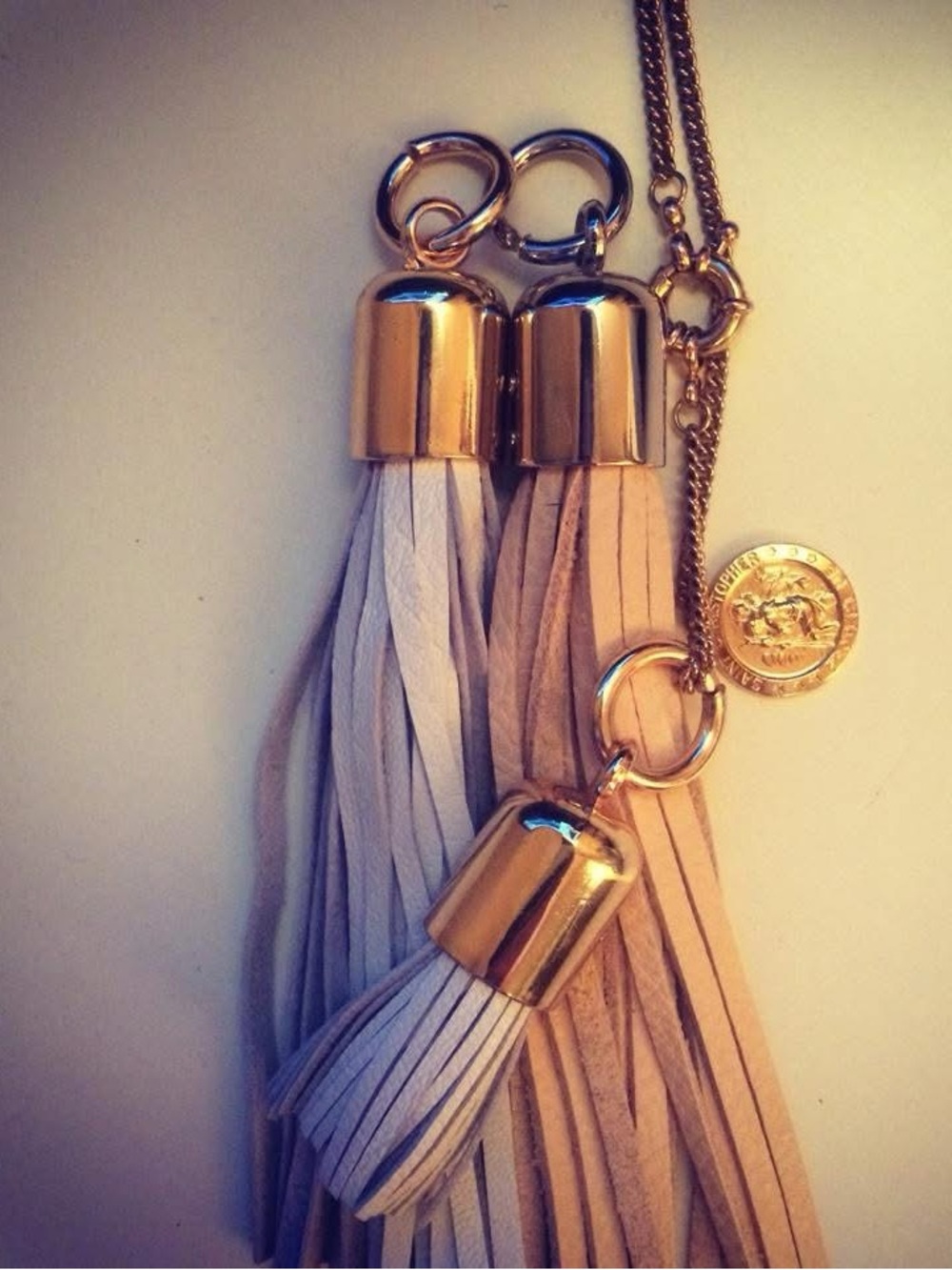 Gold/Silver Hardware Leather Tassel - Neutral - Picture 2 of 2